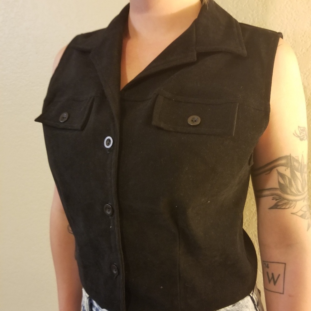 Black Collared Vest